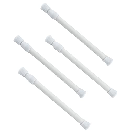 Kyuionty 4-Pack Spring Tension Rods, Adjustable 9.8-15.7 Inch White