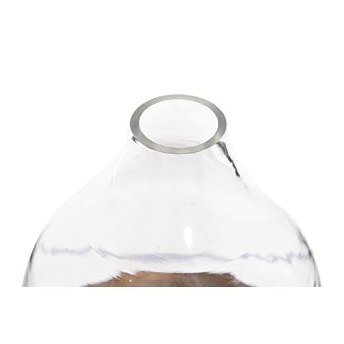 Creative Co-Op Sophisticated Glass Cloche with Metal Tray, Clear and Copper