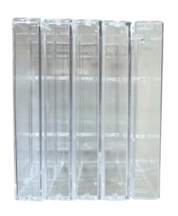 Clear Plastic Cassette Tape Storage Cases - Set of 5