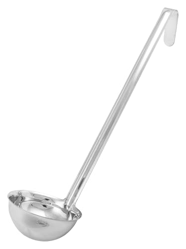 Winco 6 oz Stainless Steel One-Piece Ladle for Professional Portion Control