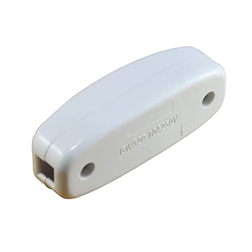 Inline Cord Switch 10A 250V LED Rocker Lamp Switch White 2 Pack