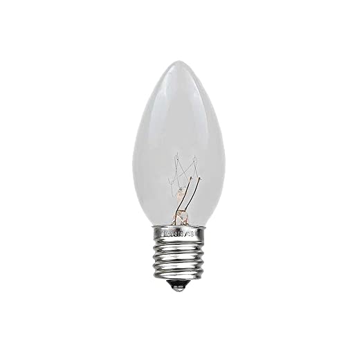 Christmas Replacement Bulbs C7 E12 Base Clear 25 Pack - Novelty Lights