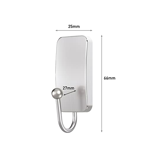 Command Small Brushed Nickel Hooks with 4 Adhesive Strips