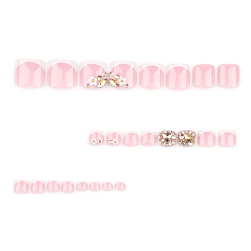 FIEONCIY Press on Toenails with Designs Acrylic Fake Nails JP3349