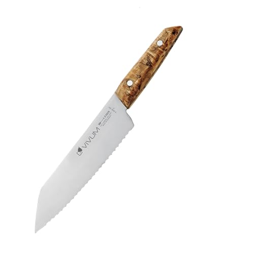 Allround Knife - 7 Inch Serrated Kitchen Utility Knife with Birch Handle, Germany