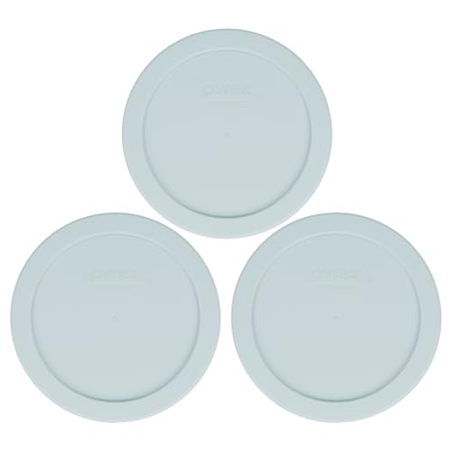 Pyrex 7201-PC Muddy Aqua Food Storage Lids - 3 Pack for 4-Cup Bowls, Made in USA