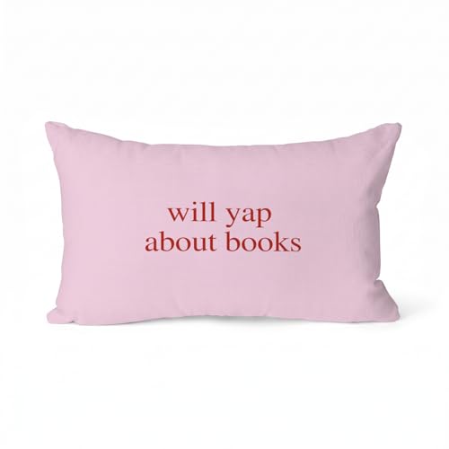 Book Lovers Pink Throw Pillow Cover 12x20 Inch - Minimalist Decor