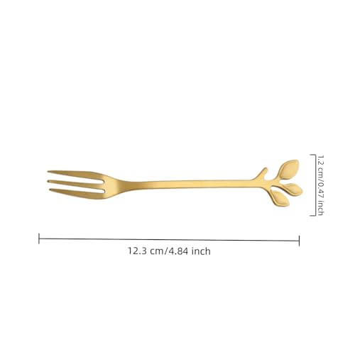 Elegant 4 Pack Mini Leaf Dessert Forks - Stainless Steel, 4.7 Inch