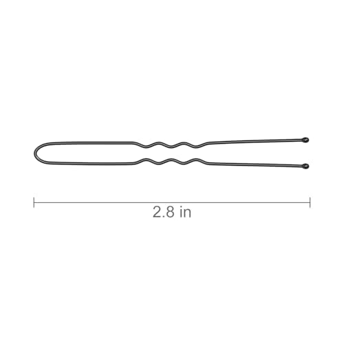Giofumi 2.8 Inch U Shaped Hair Pins, Black Bobby Pins for Buns (100 Count)