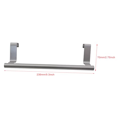 2-Pack Silver Stainless Steel Towel Rack - No-Drill Over Cabinet Holder