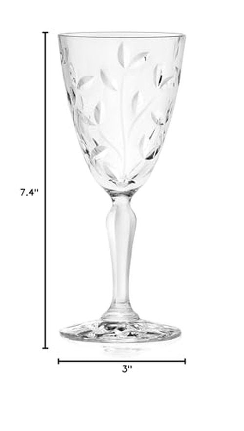 Barski Wine Glass - Goblet - Red Wine - White Wine - Water Glass - Stemmed Glasses - Set of 6 Goblets - Crystal like Glass - 7.7 oz. Beautifully Cut Designed Made in Europe
