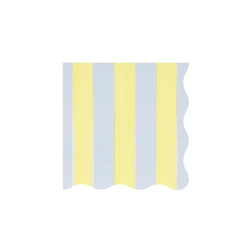 Meri Meri Small Pastel Striped Napkins, 3-Ply Paper Party Napkins (16 Pack)