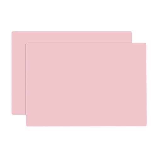 YACEYACE 2Pcs Silicone Placemats - 15.7"x 11.8" Heat-Resistant Pink Mat