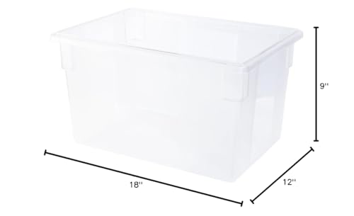 Rubbermaid Commercial 5 Gallon Clear Food Storage Box, 20 Quart Tote