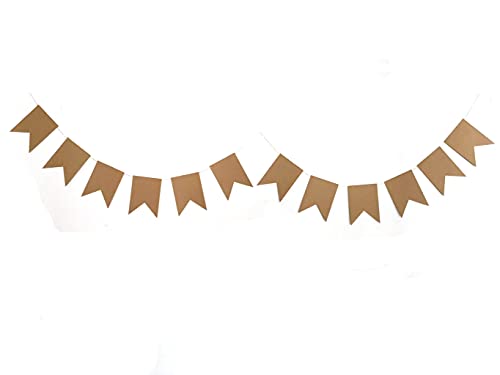 DIY Kraft Paper Flag Banner Set for Birthdays & Weddings - 12pc
