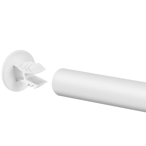 DoubleFill 10 Pcs Closet Rod End Caps, White Plastic Plugs for 1-1.5" Rods