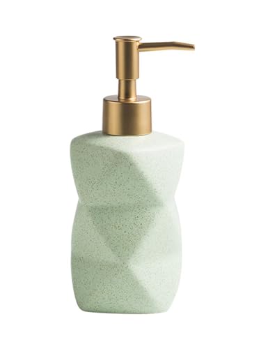SHIIANN Matte Ceramic Soap Dispenser, 10oz Refillable Bottle - Mint Green
