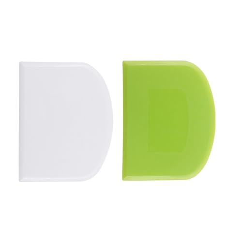 Dough Scraper Set - 2 Flexible Plastic Scrapers for Baking & Cake Decorating