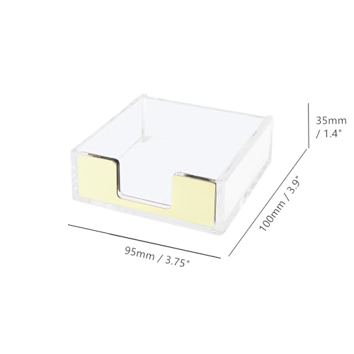 Gold Sticky Note Holder - Clear Acrylic Desk Organizer for 3x3 Notes