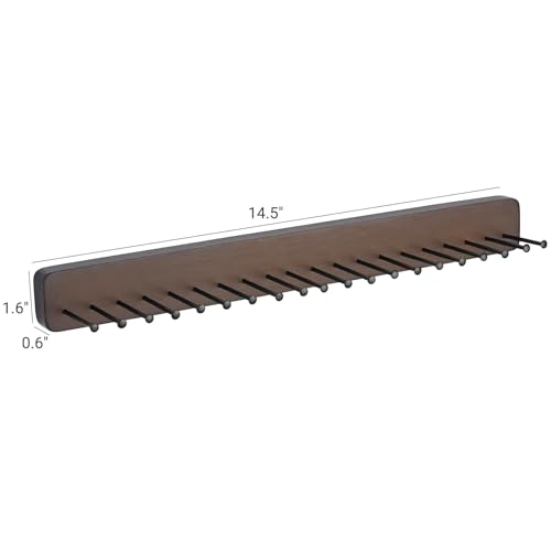 Mkono Wall-Mounted Tie Organizer Rack with 20 Hooks - Space-Saving Storage for Ties, Belts, and Scarves