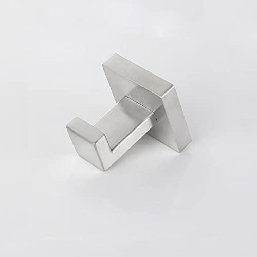 Brushed Nickel Towel Hooks for Bathroom - 2 Pack Heavy Duty