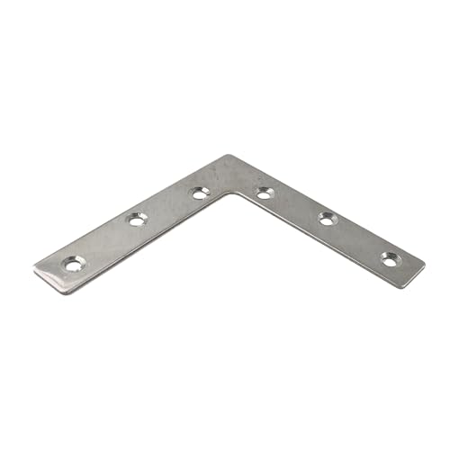 Heavy-Duty Flat L Brackets 120mm - 2PCS Steel Corner Support