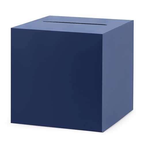 Navy Blue Gift Card Box - 9.1" Wedding Favor Holder for Events