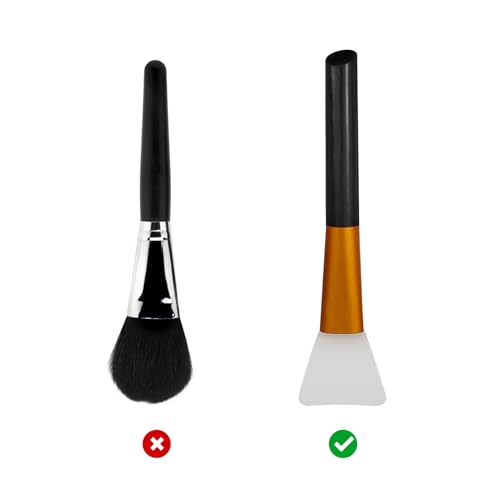 Silicone Face Mask Brush & Makeup Spatula Set - 4 Pack Black