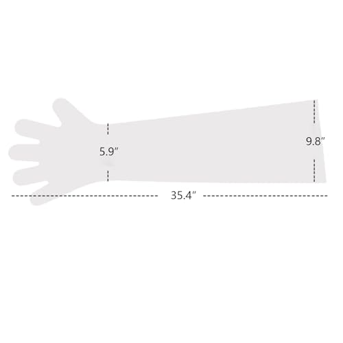 50Pcs Disposable Long Arm Veterinary Gloves 35.5-inch Full Arm Protection