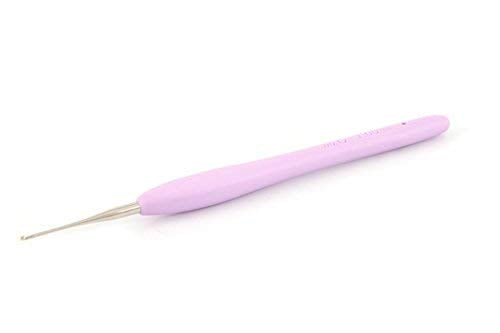 Clover Amour Steel Crochet Hook - No. 6 (1.00mm) - Ergonomic Comfort Grip