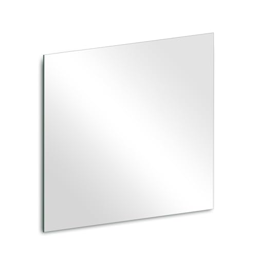 QEEYON 8x8 Inch Square Glass Mirror Sheet - Self-Adhesive Wall Mirror Tile