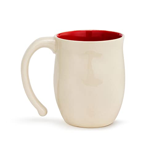 DEMDACO Love Red Heart Cream 16 ounce Stoneware Christmas Mug