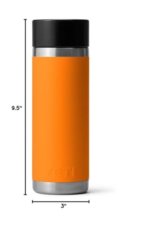 YETI Rambler 18 oz Bottle, Stainless Steel, Vacuum Insulated, with Hot Shot Cap, King Crab