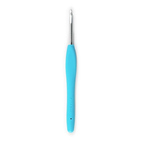 Clover Amour Crochet Hook - 4.5mm (Size 7) - Ergonomic Blue Handle