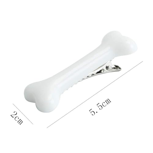 White Dog Bone Hair Clips 2-Piece Set Punk Hairpins Barrette