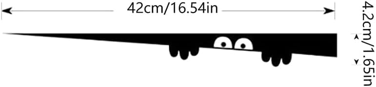 Black 3D Toilet Monster Peep Art Decal - Funny Bathroom Sticker