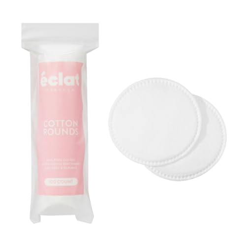 Éclat 100% Pure Cotton Rounds - Ultra Soft, Hypoallergenic & Lint-Free Pads (100 Count)