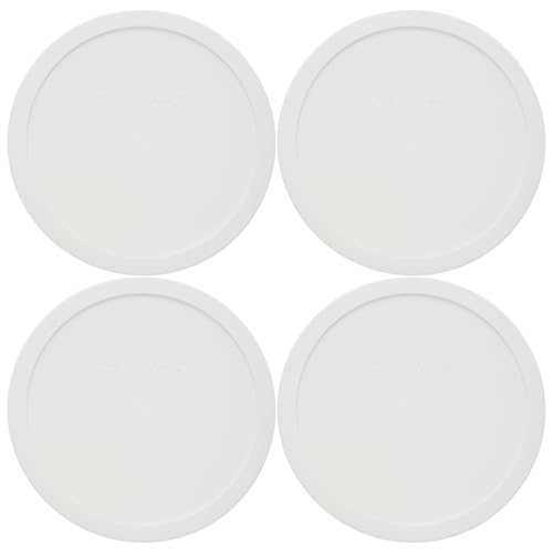 CorningWare 1.5Qt French White Plastic Lids 4-Pack - BPA-Free, Leak-Resistant