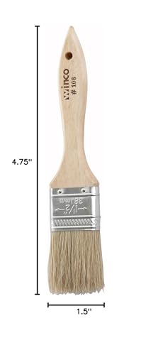 Winco 1-1/2 Inch Pastry Brush with Boar Bristles & Wooden Handle - Beige