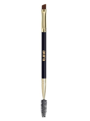 Aura Duo Eyebrow Brush and Spoolie, Dual-Ended Brow and Lash Grooming Tool