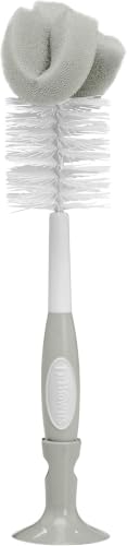Gray Baby Bottle Cleaning Brush 12-Pack with Sponge & Nipple Cleaner - Dr. Brown's