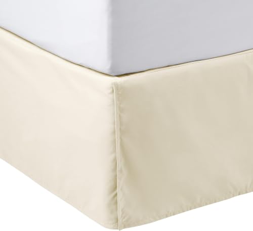 Queen Beige Bed Skirt - Lightweight, Wrinkle & Fade Resistant, Pack of 8