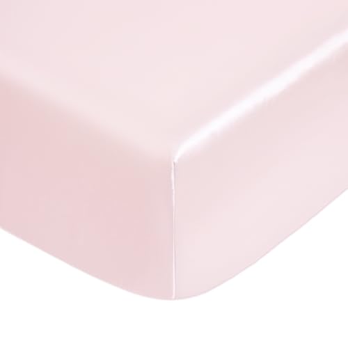 Blush Pink Satin Fitted Crib Sheet for Standard Mattresses