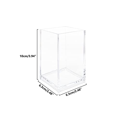 3 Pack Clear Acrylic Makeup Brush Holder and Desk Pencil Cup Organizer