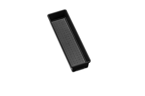 madesmart Classic Antimicrobial Drawer Organizer Bin, Premium Carbon, 12x3