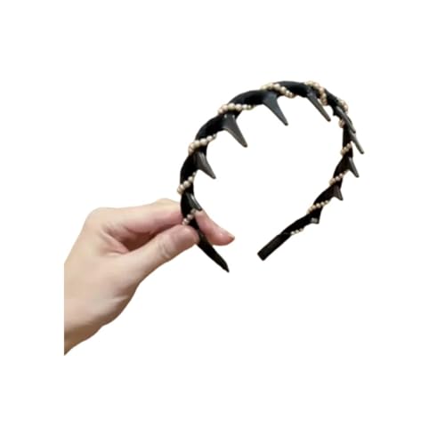 Black Pearl Headband Vintage High Cranium Non-Slip Hair Band