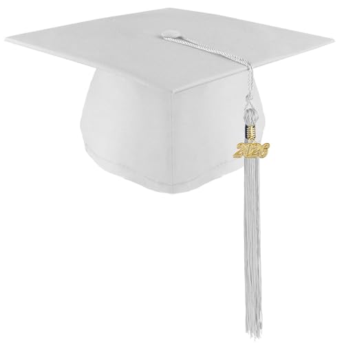 Matte Black Graduation Cap with Tassel - Adjustable for Adults