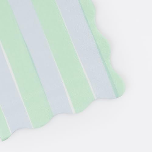 Meri Meri Small Pastel Striped Napkins, 3-Ply Paper Party Napkins (16 Pack)