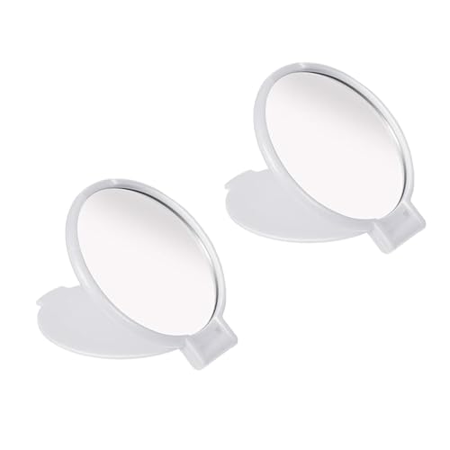 Compact Pocket Mirror 2 Pcs Mini Folding Makeup Mirror for Purse White