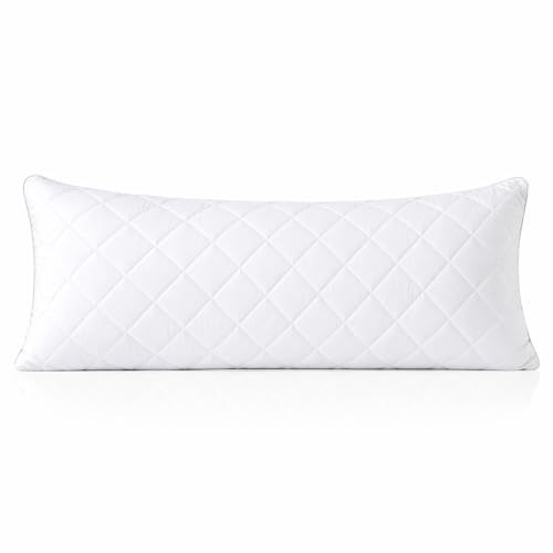 Cooling Diamond Quilted Body Pillow Cover 21"x54" with Zipper - Soft & Breathable